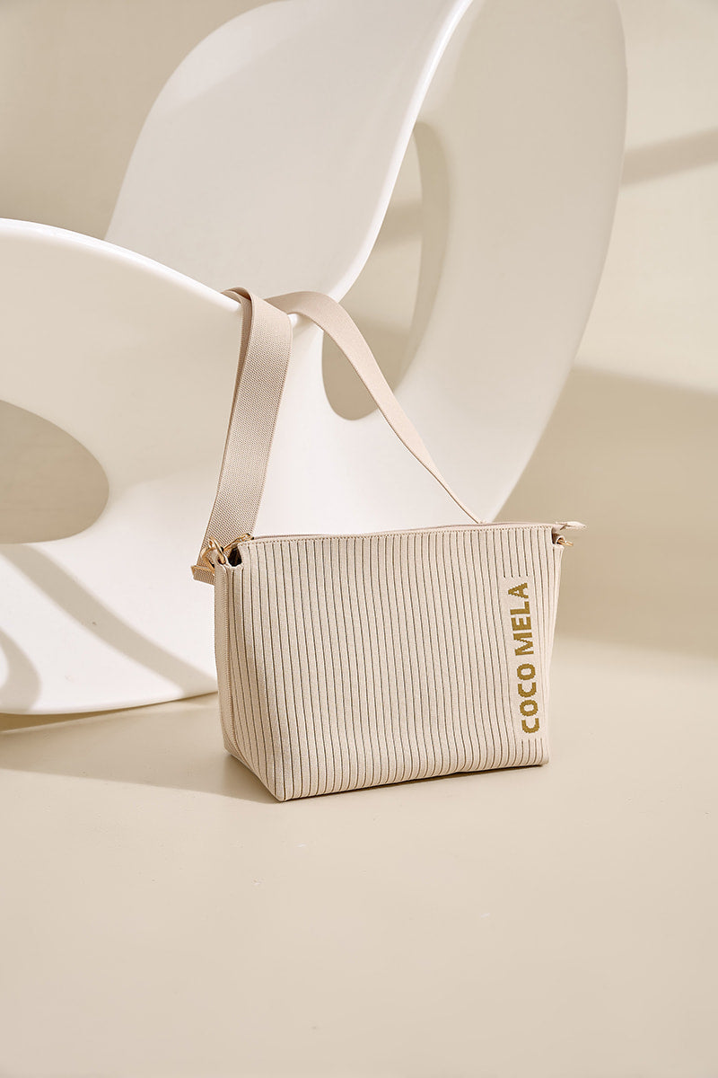 The Casual Crossbody Zipper Tote Beige