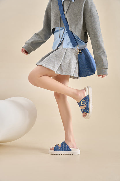 Flat Sandals Blue
