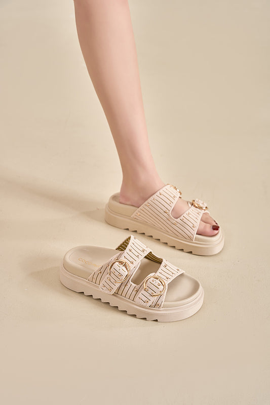 Flat Sandals Beige