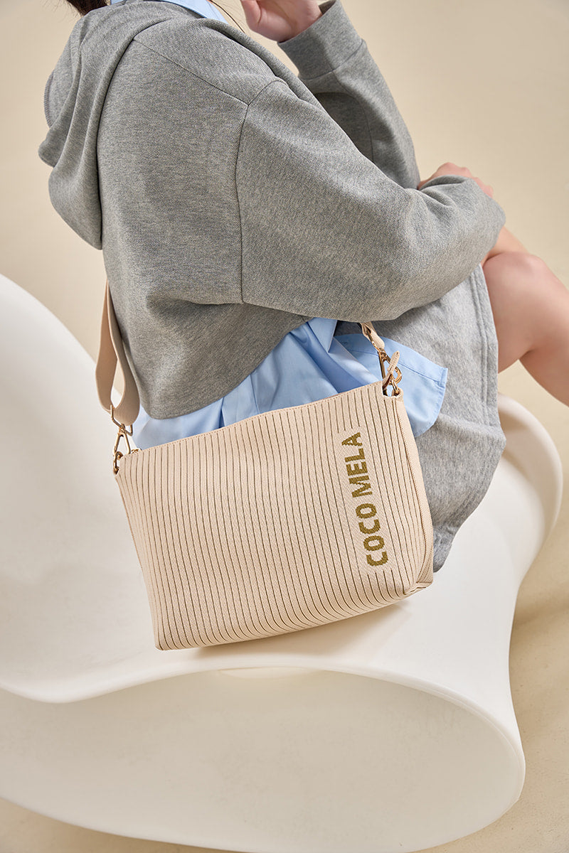 The Casual Crossbody Zipper Tote Beige