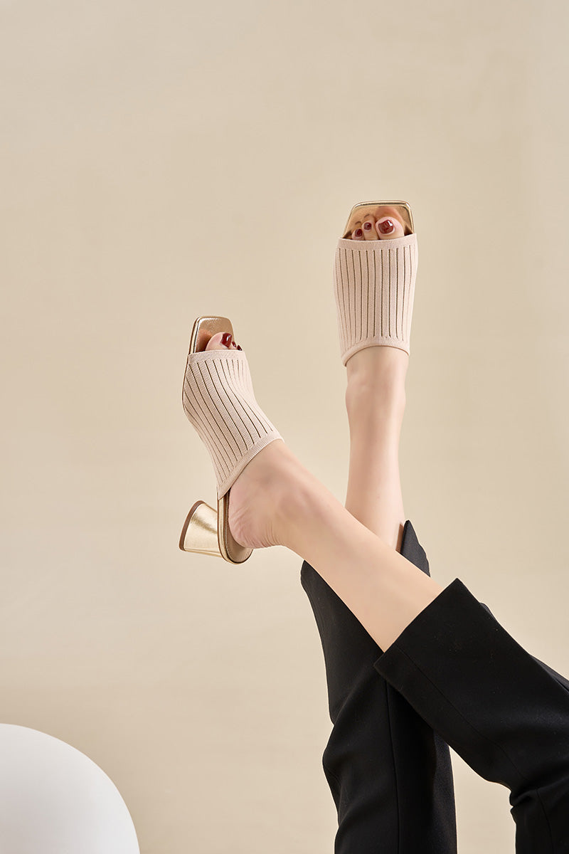 High Heel Sandals Beige